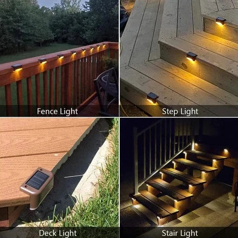 Solar Waterproof Stair Lights for Garden & Patio Decor