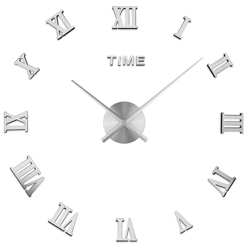 DIY 3D Wall Clock Mirror Design for Living Room Decoration