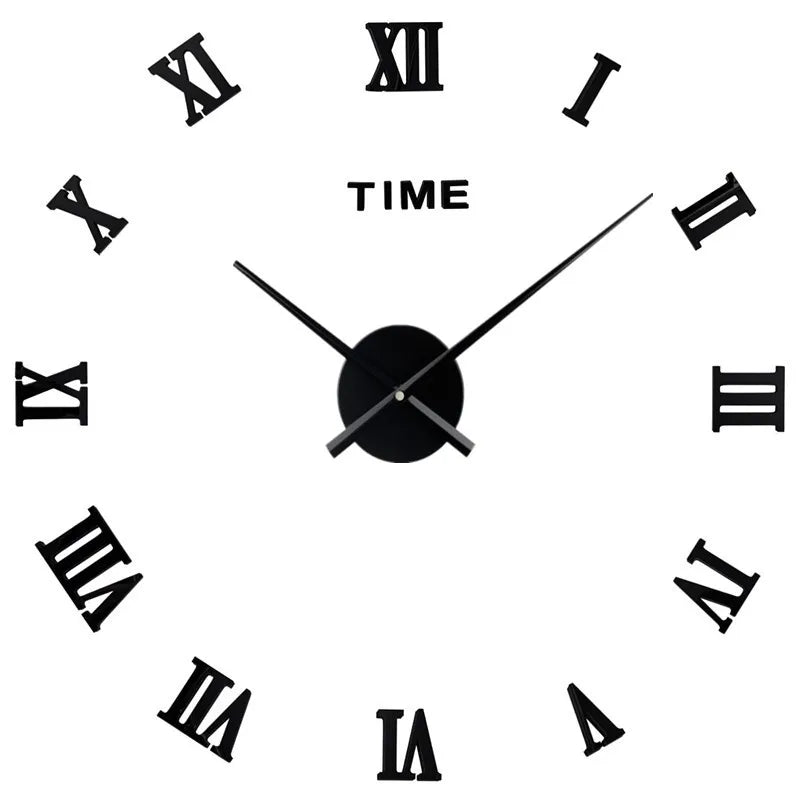 DIY 3D Wall Clock Mirror Design for Living Room Decoration