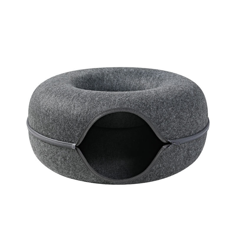 Multifunctional Donut Cat Tunnel Bed for Play and Sleep