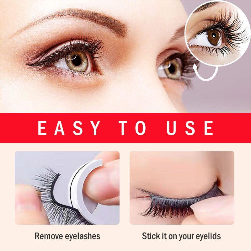 Reusable Self-Adhesive False Eyelashes for Natural Eye Makeup