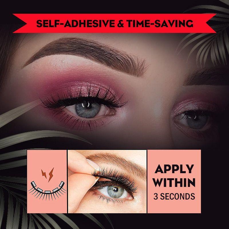 Reusable Self-Adhesive False Eyelashes for Natural Eye Makeup