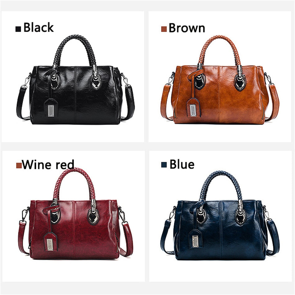 CLARA™ Vintage Oil Wax leather luxury handbag