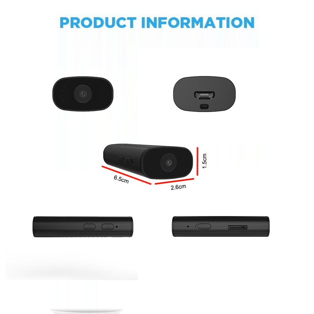 Portable Mini Security Camera for Home Surveillance & Monitoring