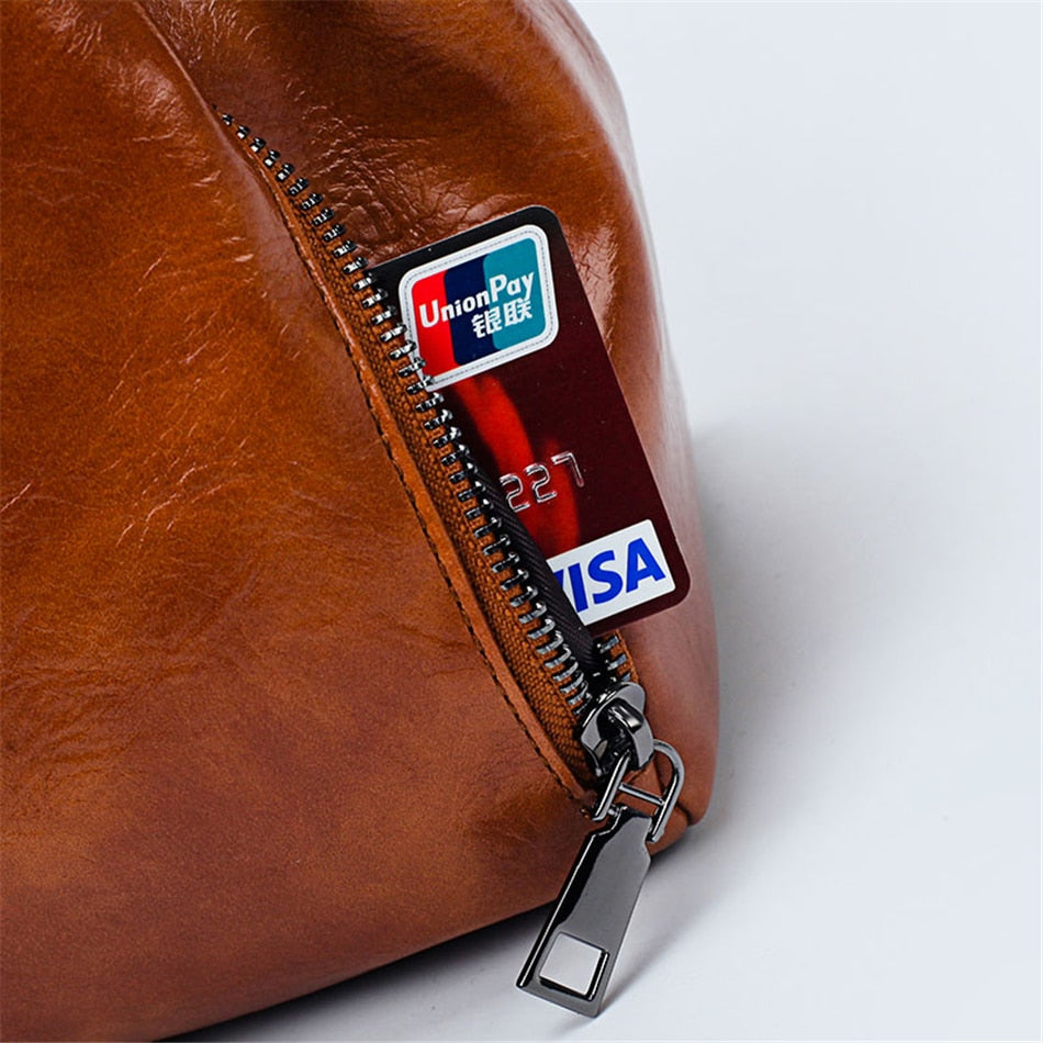CLARA™ Vintage Oil Wax leather luxury handbag