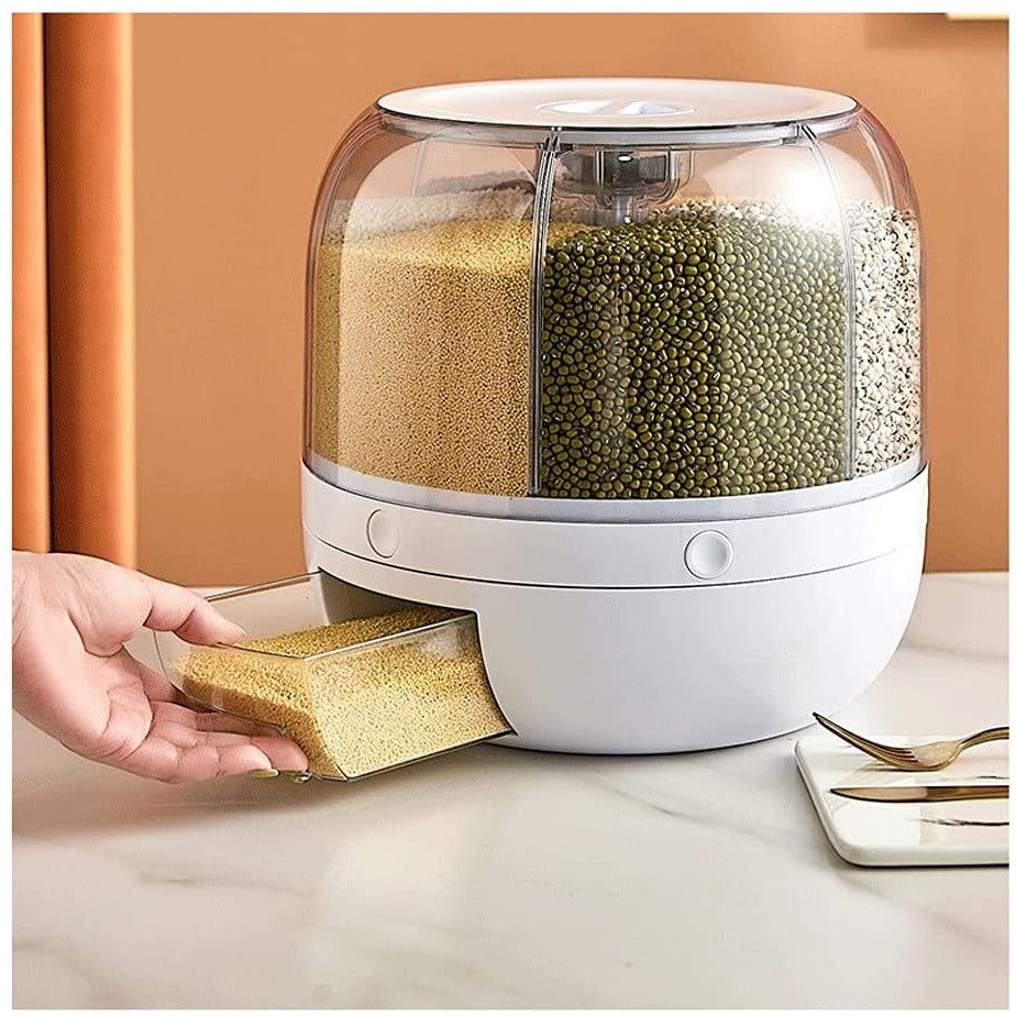 Rotating Grain Dispenser Food Storage Container