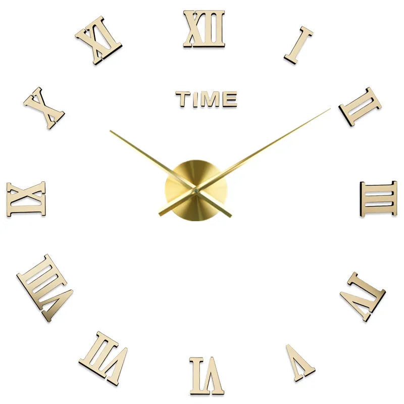 DIY 3D Wall Clock Mirror Design for Living Room Decoration