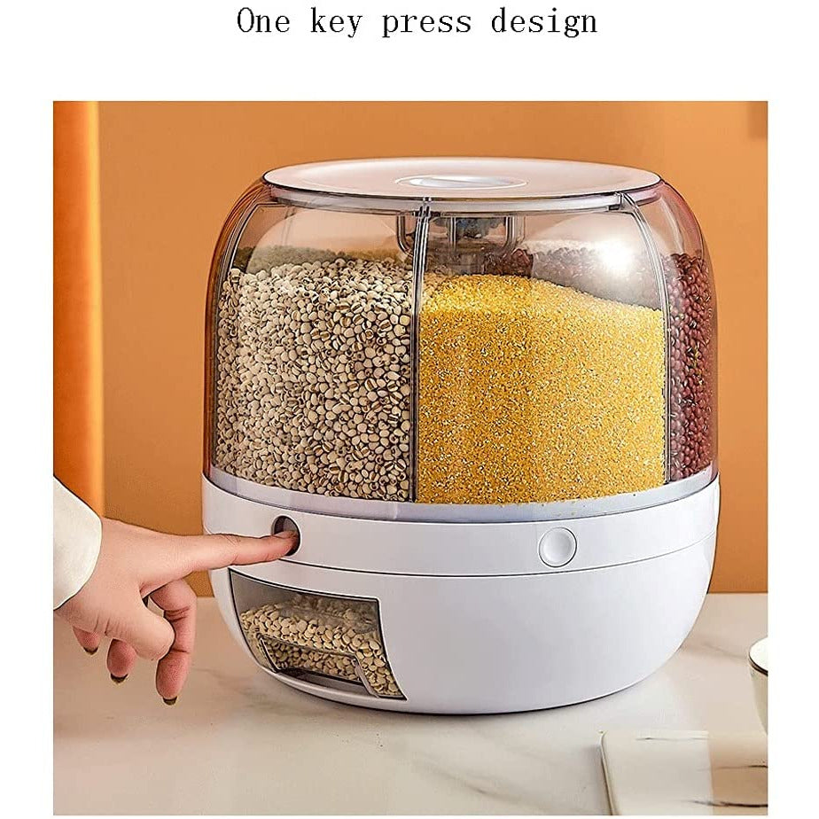 Rotating Grain Dispenser Food Storage Container