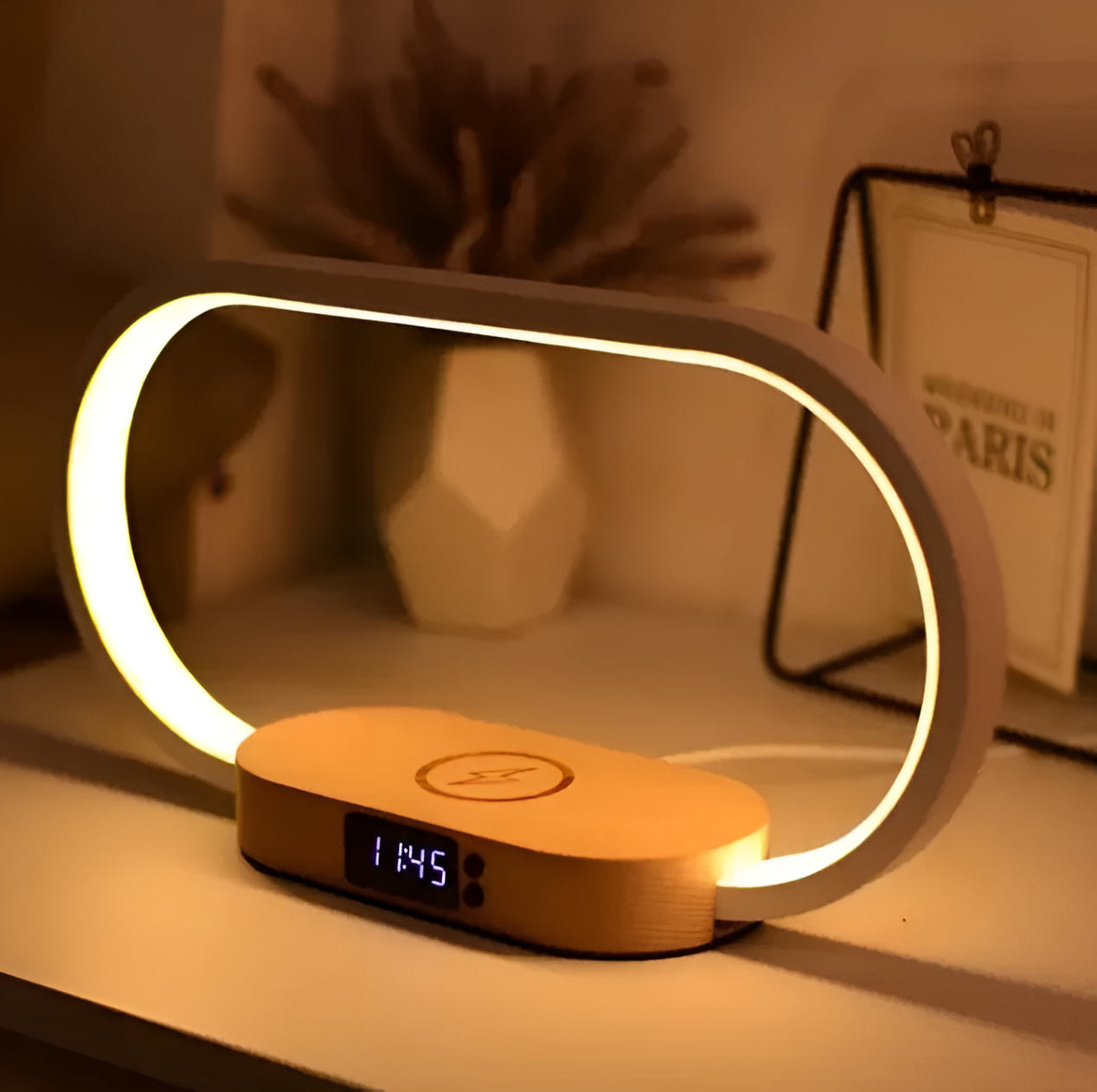 Night Light with USB-C Charging and Digital Clock Feature