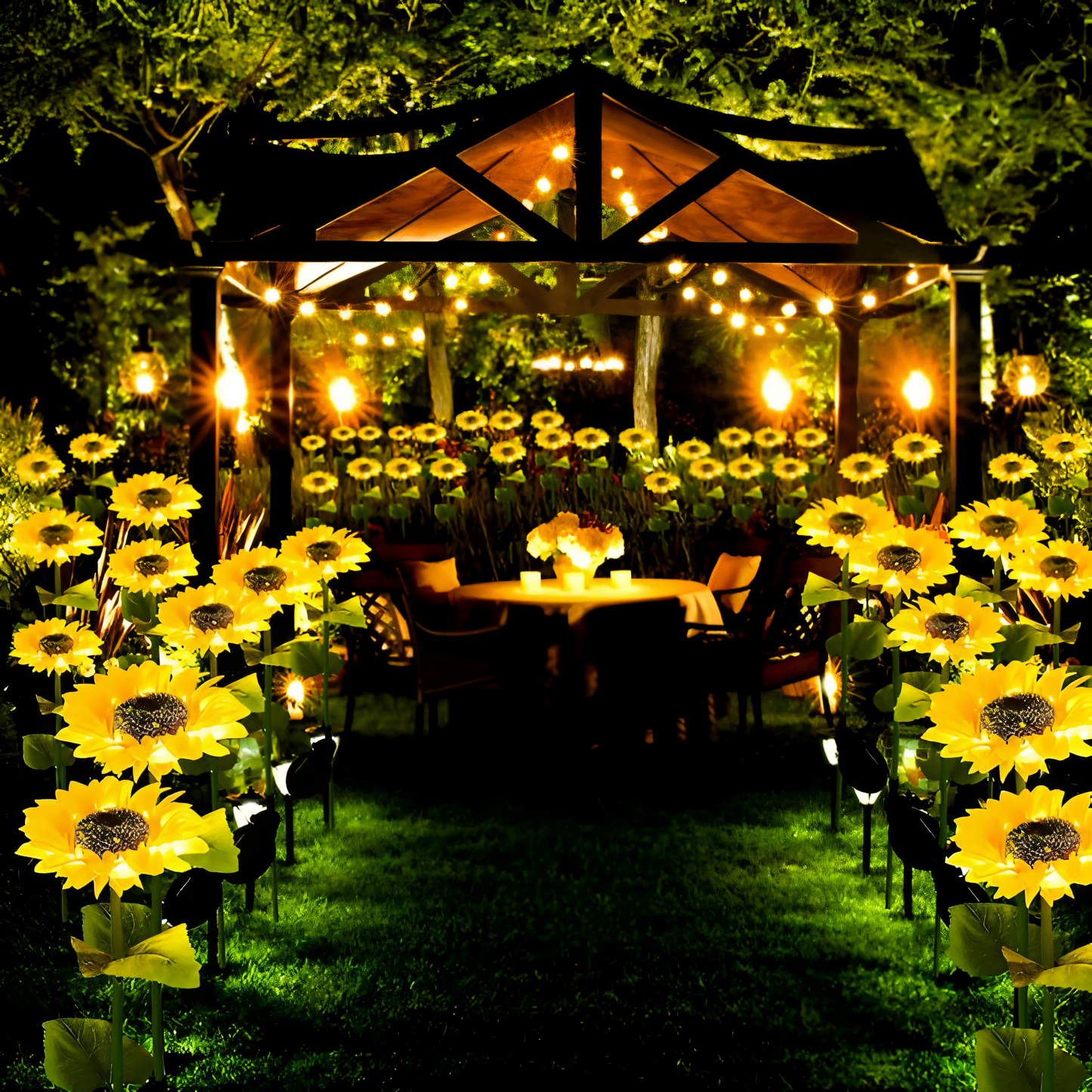 IP65 Solar Garden Light with Realistic Sunflower Design