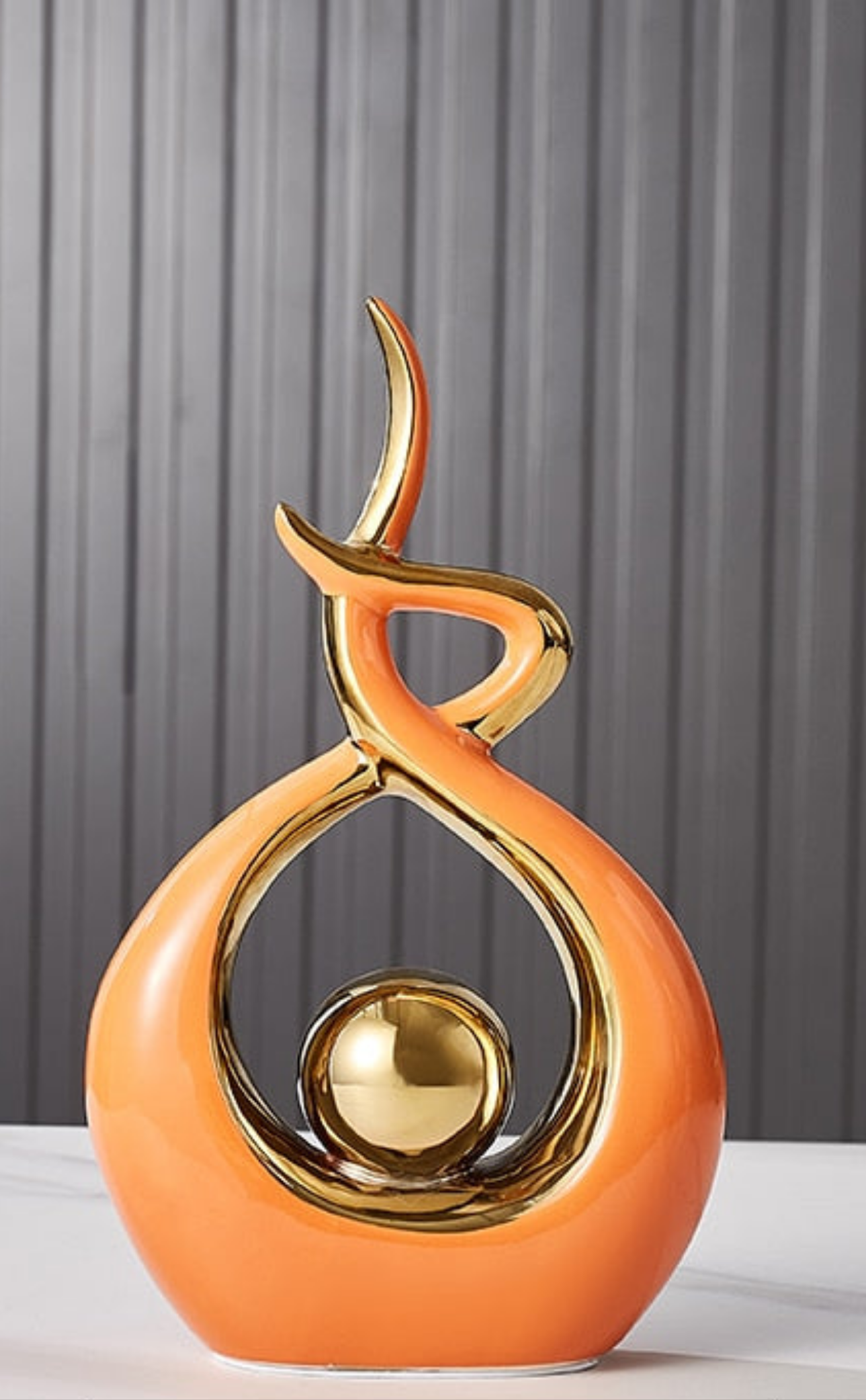 LuxeForm - Abstract Ceramic Sculpture with Gold Accent