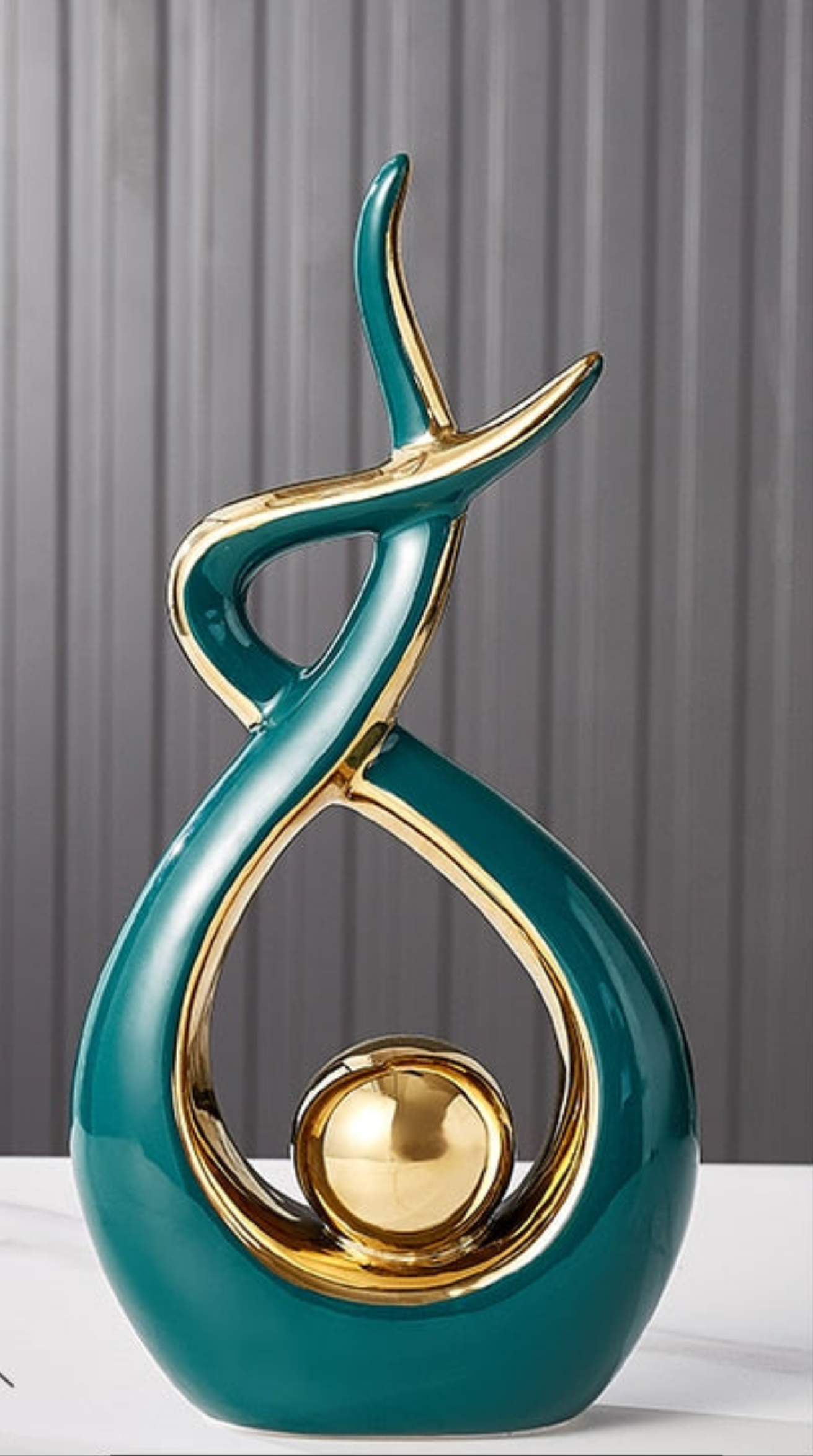 LuxeForm - Abstract Ceramic Sculpture with Gold Accent