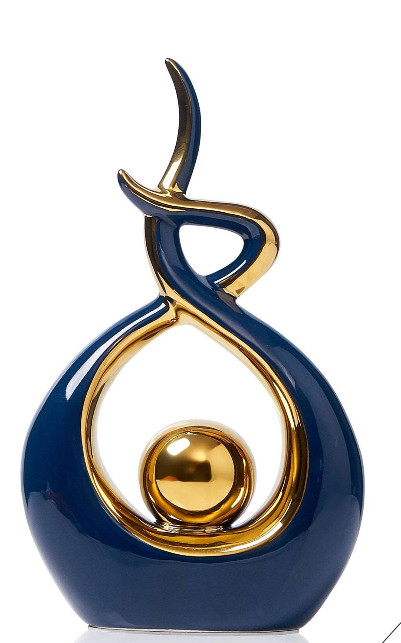 LuxeForm - Abstract Ceramic Sculpture with Gold Accent