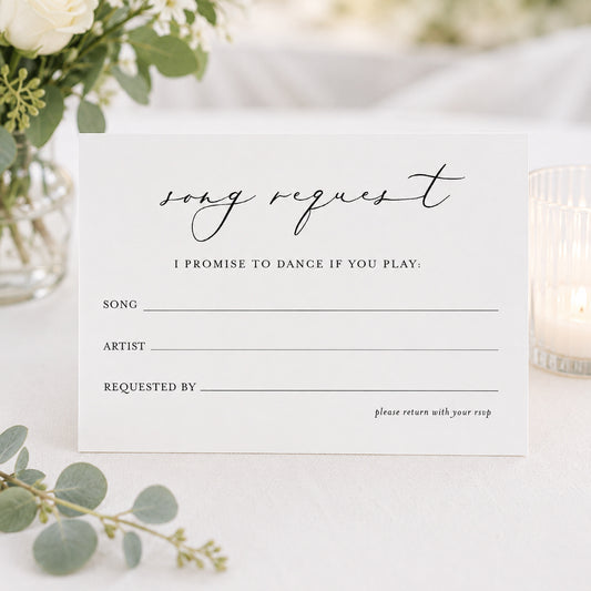 100 Wedding Song Request Cards | "I Promise to Dance If You Play" A6 Music Request Cards