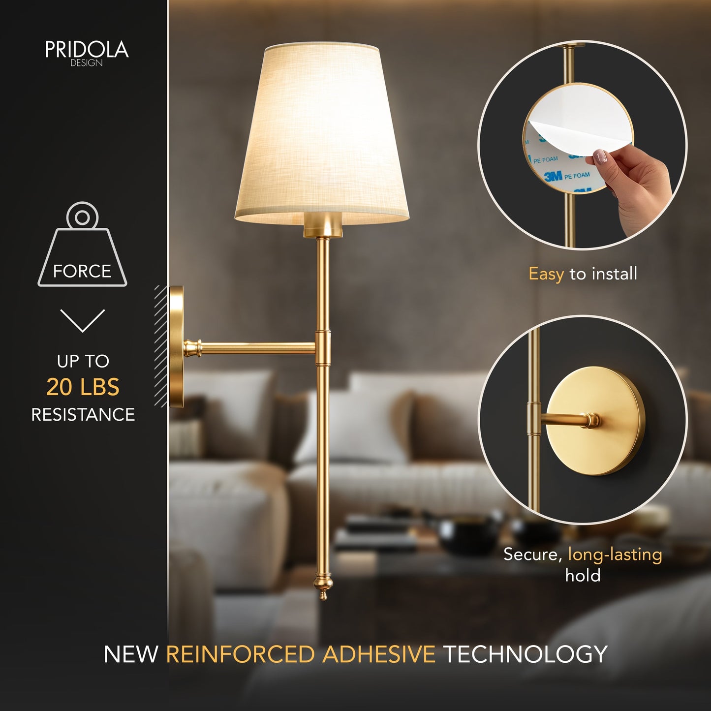 LuxeGlow Sconce - Wall Light for Easy, Tool-Free Home Lighting