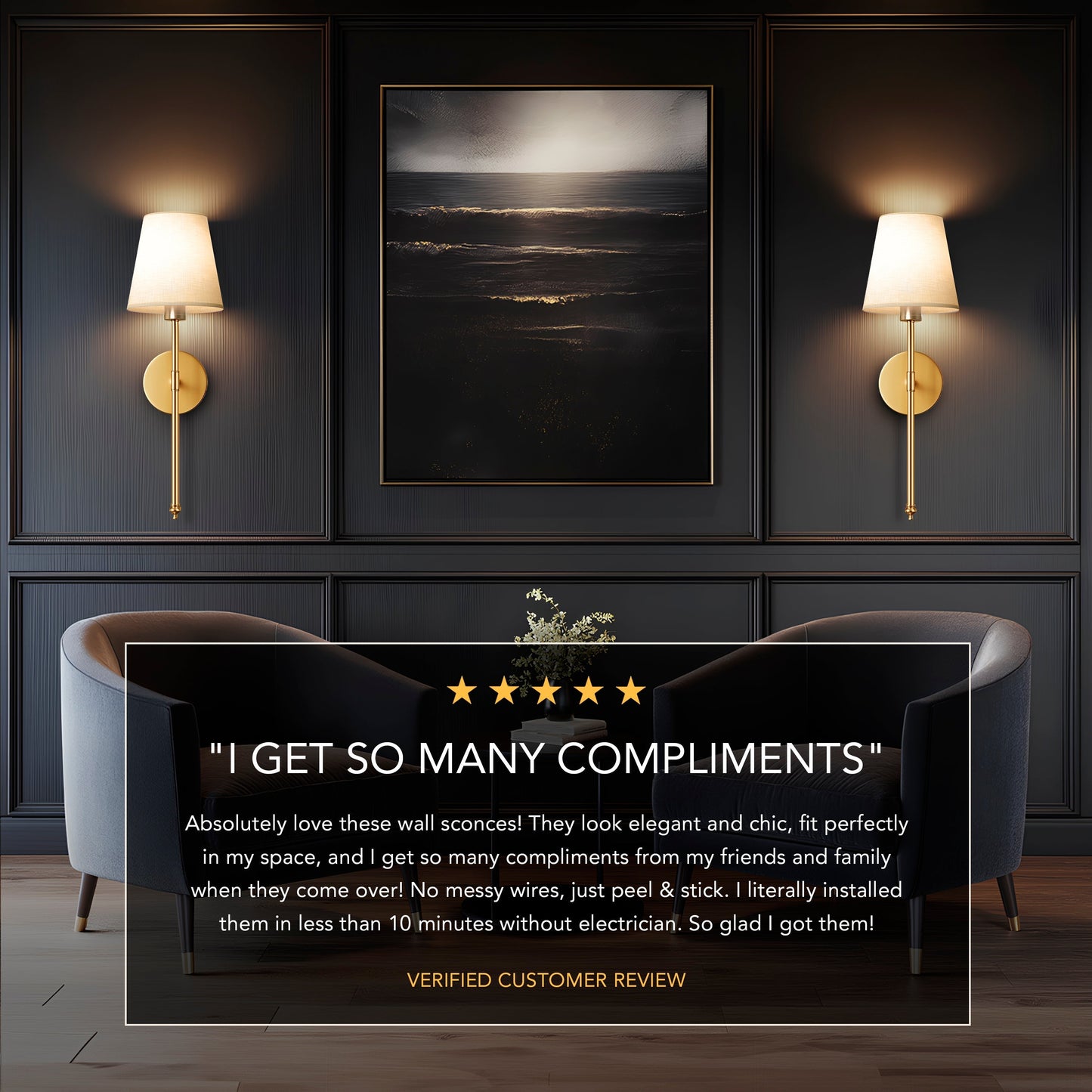 LuxeGlow Sconce - Wall Light for Easy, Tool-Free Home Lighting