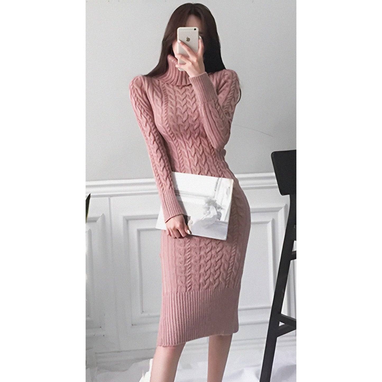 PIA™ New Knitted Turtleneck Dress