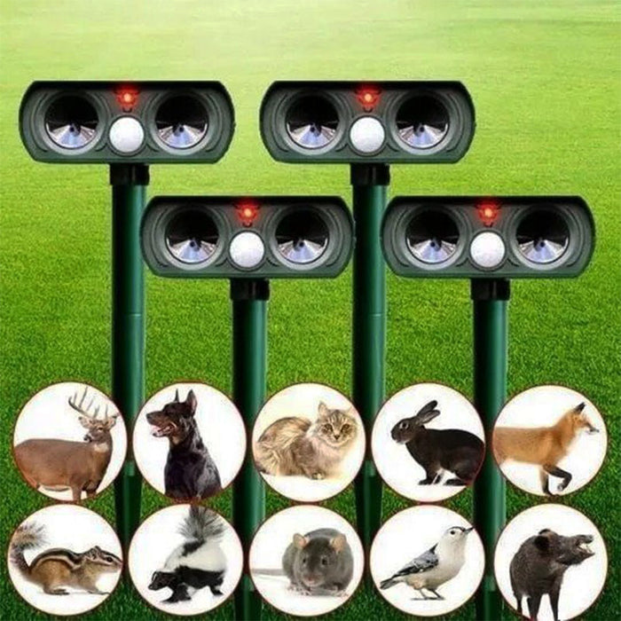 Outdoor Animal Deterrent with Solar-Powered Motion Sensor – Infrared Detection for Garden and Yard