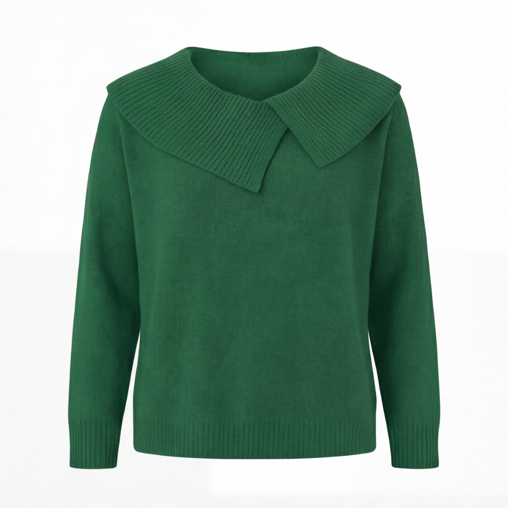 Collara™ – Asymmetric Collar Knit Sweater