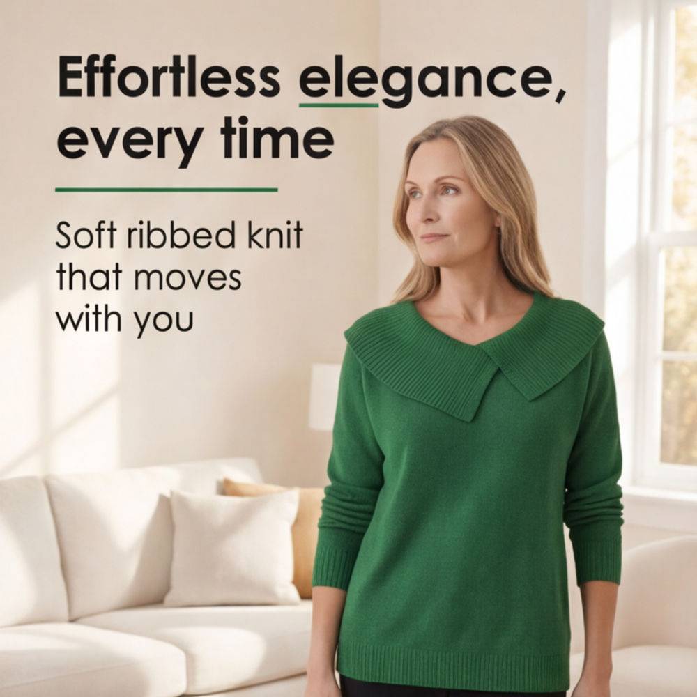 Collara™ – Asymmetric Collar Knit Sweater
