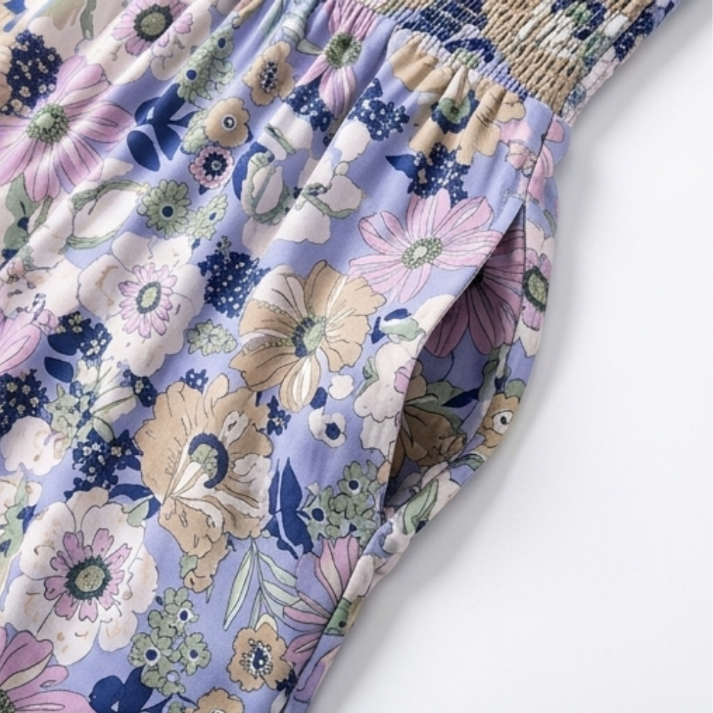 Bloomara™ – Floral Wide Leg Jumpsuit With Pockets