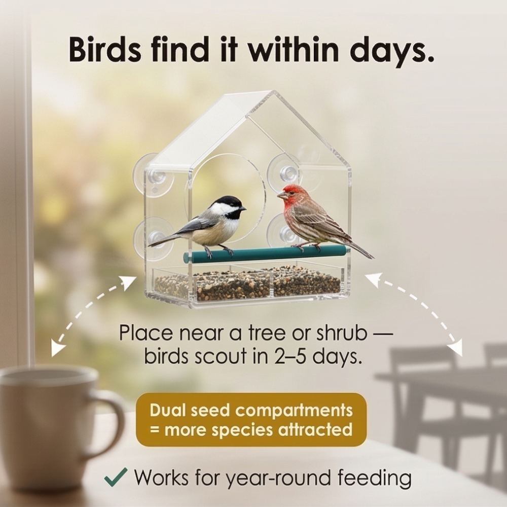 Birdvue™ – Crystal Clear Window Bird Feeder