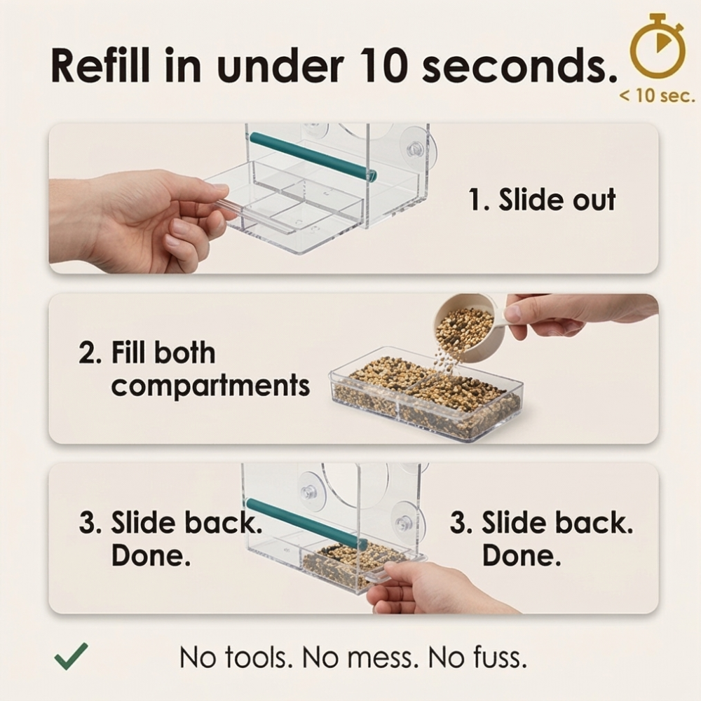 Birdvue™ – Crystal Clear Window Bird Feeder