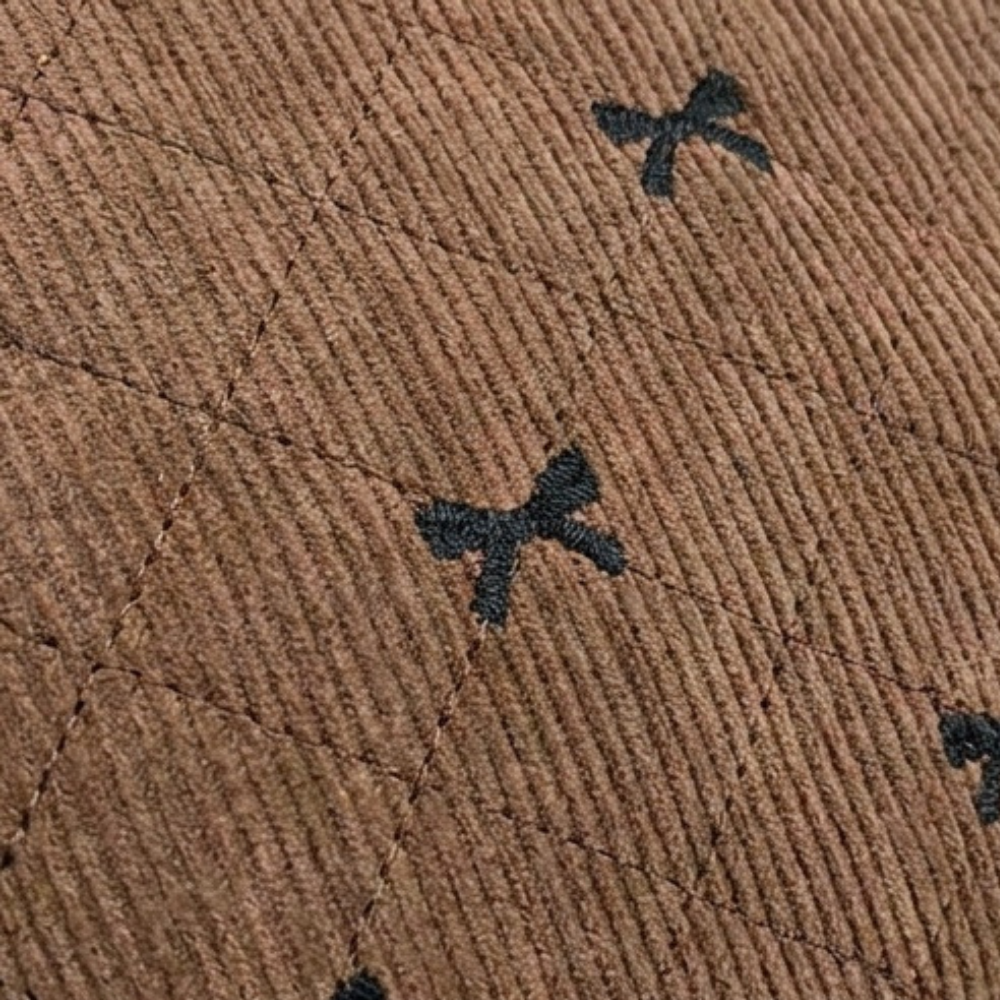 Bowette™ - Corduroy Bow-Print Tote with Laptop Pocket
