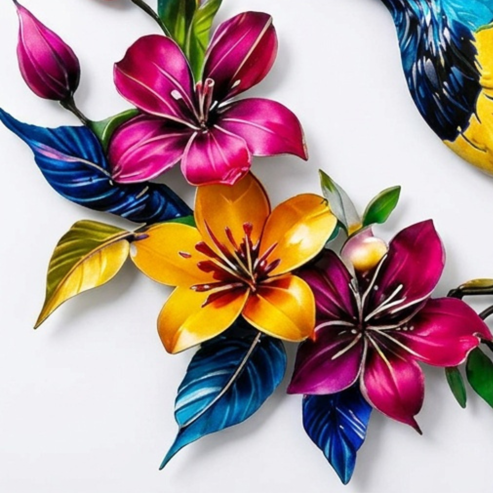 Bloomfinch™ – Hand-Painted Metal Hummingbird Wall Art