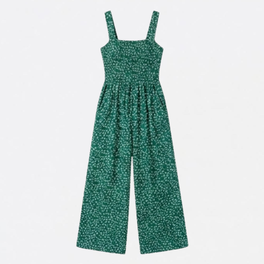 Bloomara™ – Floral Wide Leg Jumpsuit With Pockets