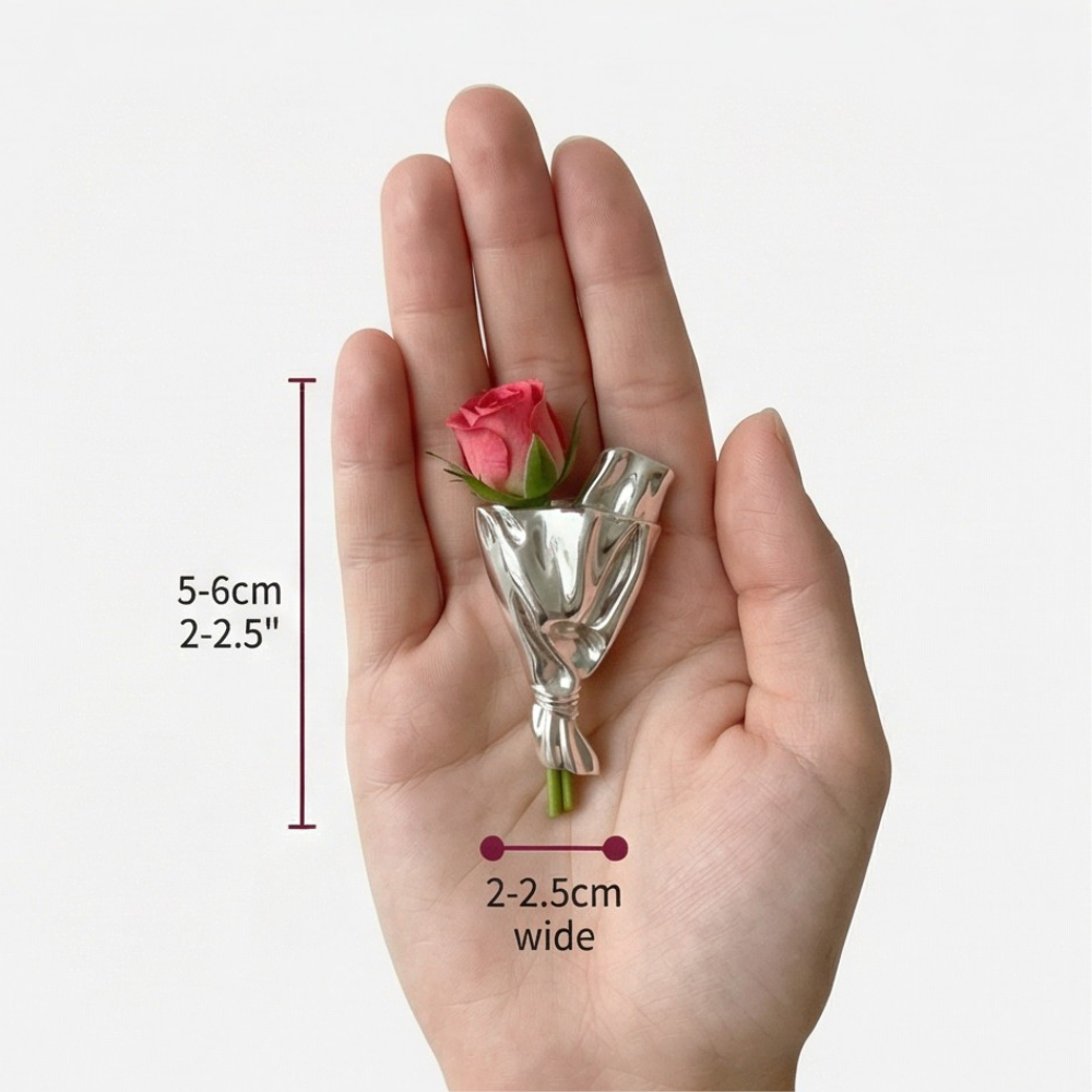 Wearable Flower Vase Brooch Pin for Fresh & Dried Stems