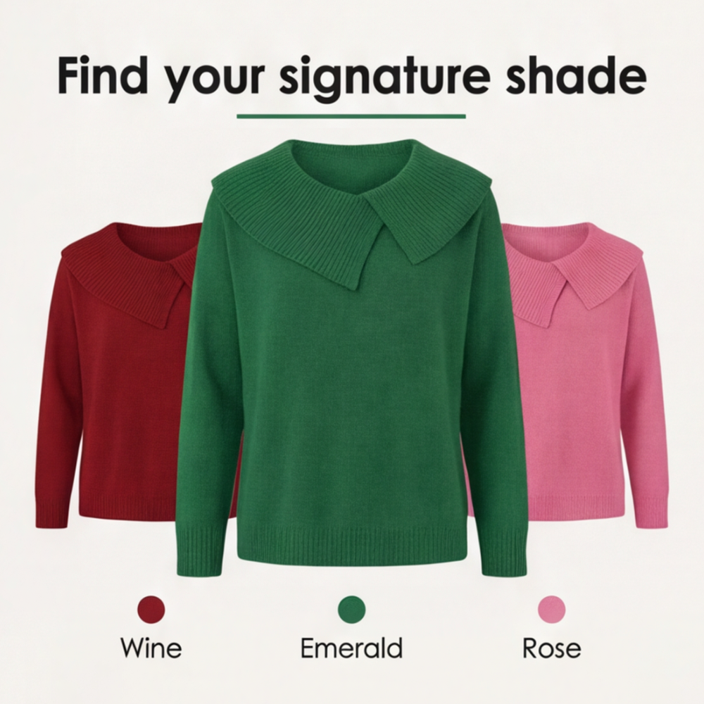 Collara™ – Asymmetric Collar Knit Sweater