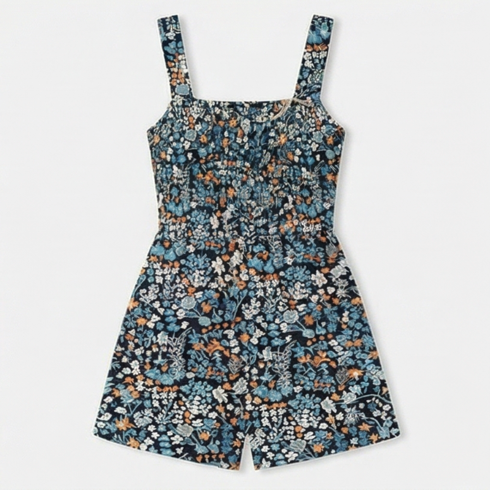 Bloomette™ – Smocked Chiffon Romper with Pockets
