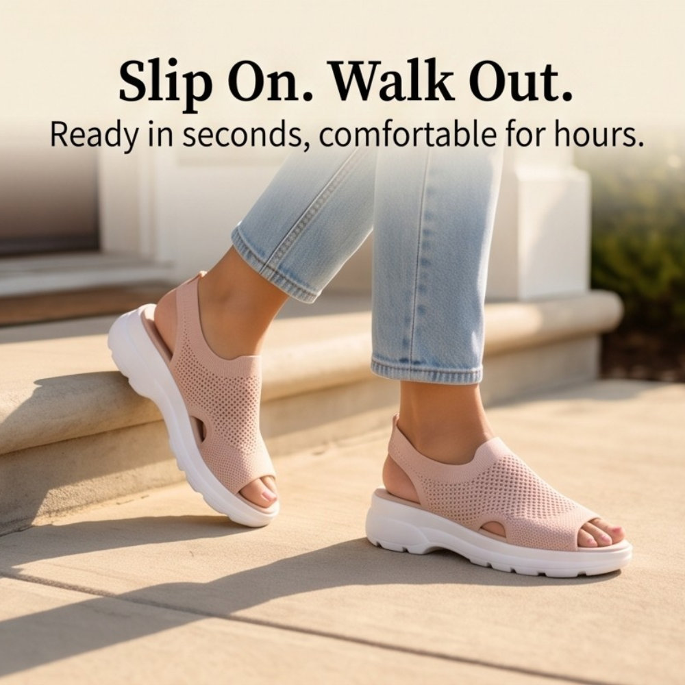 Caluna™ – Cushioned Slip-On Platform Sandals