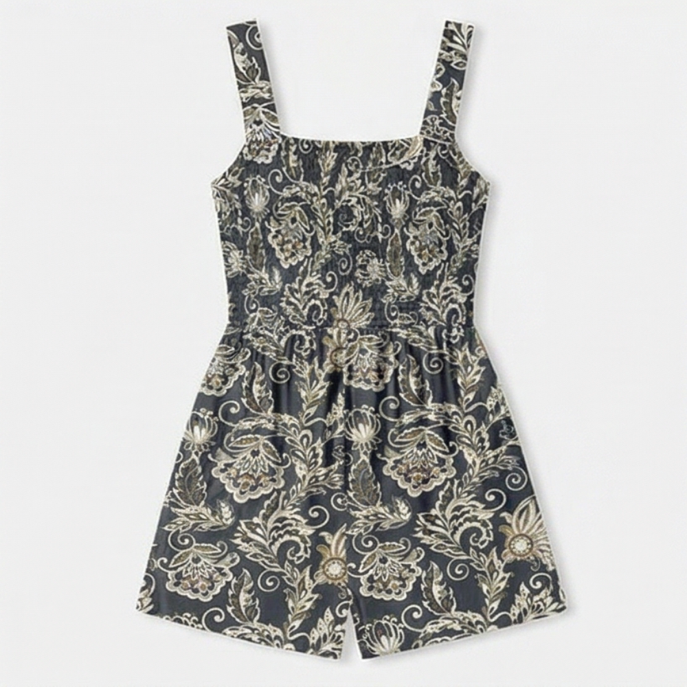 Bloomette™ – Smocked Chiffon Romper with Pockets