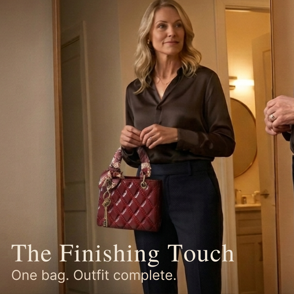 Belaire™ – Quilted Handbag with Silk Scarf Handles