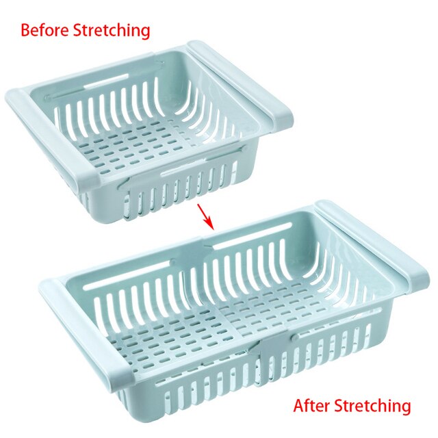 Plastic Retractable Drawer Fridge Organizer