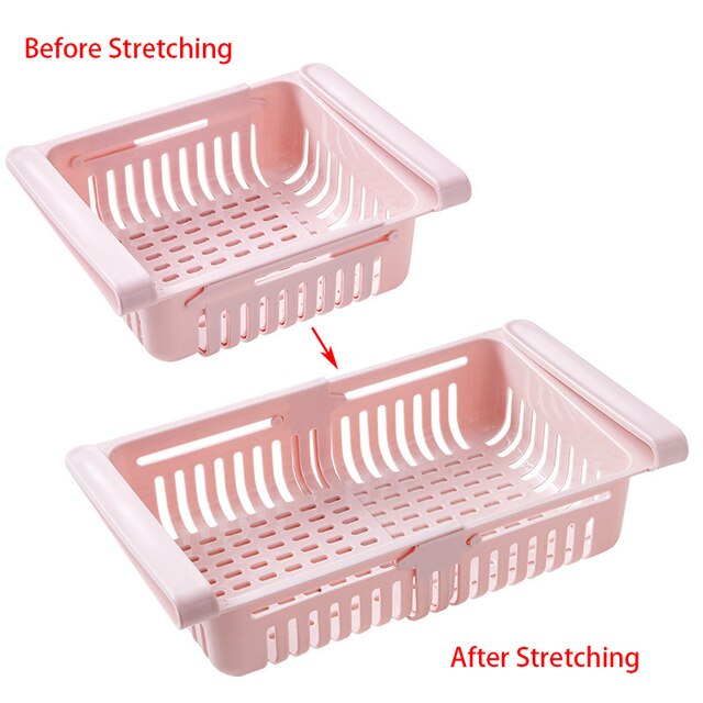 Plastic Retractable Drawer Fridge Organizer