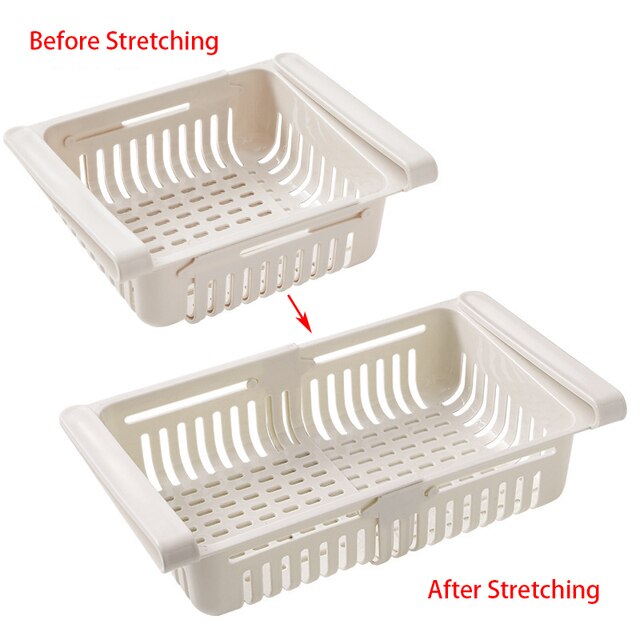 Plastic Retractable Drawer Fridge Organizer