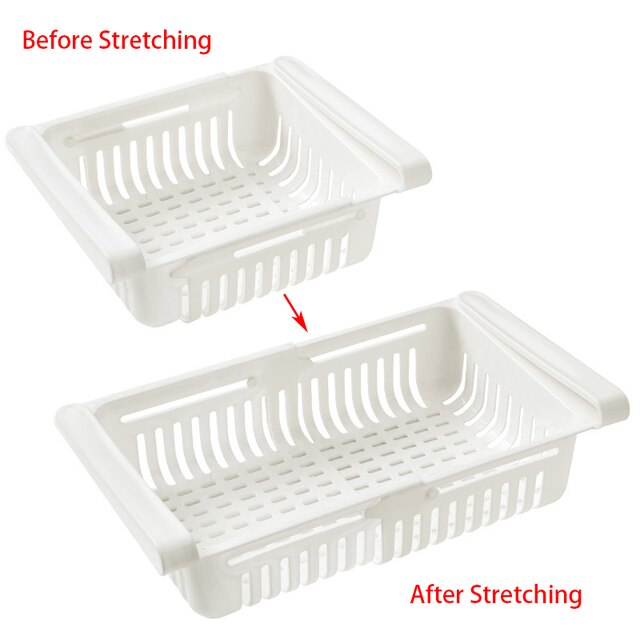 Plastic Retractable Drawer Fridge Organizer