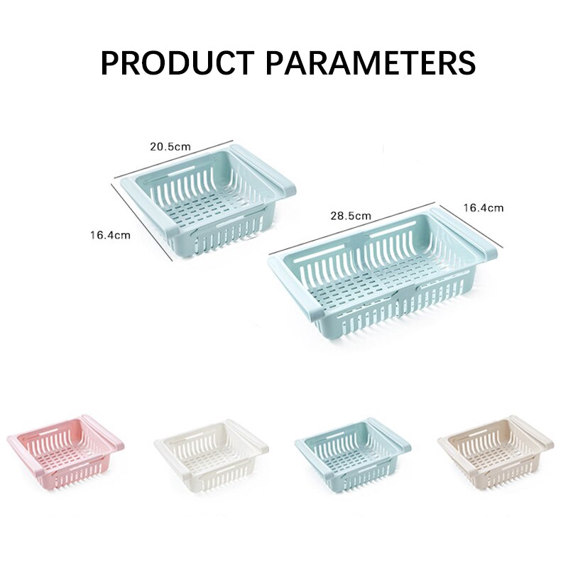 Plastic Retractable Drawer Fridge Organizer