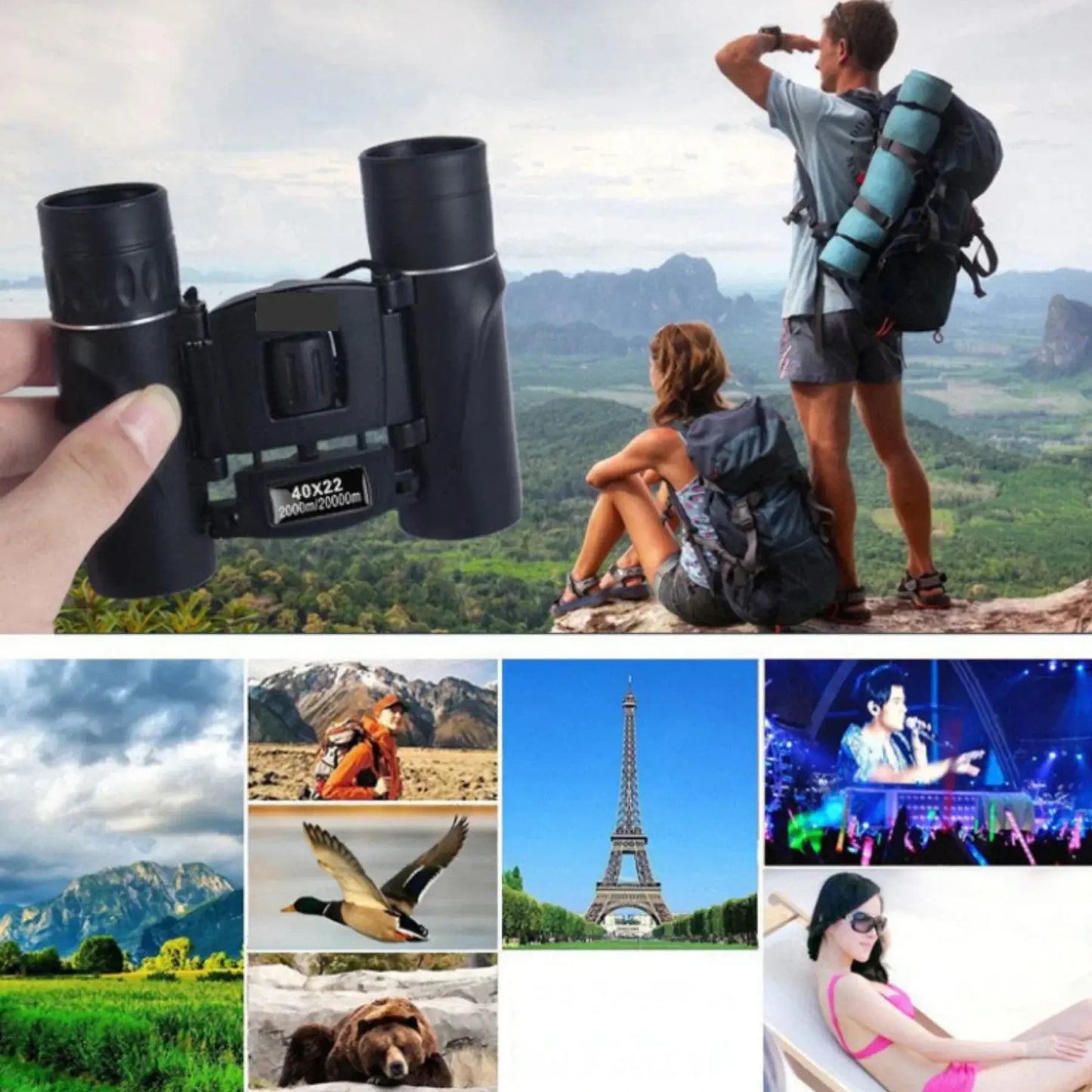 Compact Binoculars 40x22 for Travel and Outdoor Activities