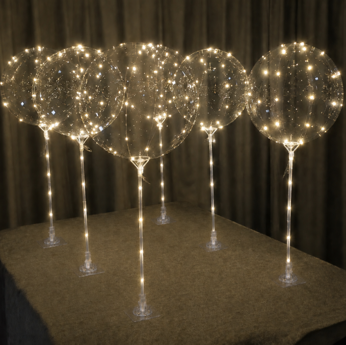 LED Light Up Balloon Centerpiece Kit with Self-Adhesive Balloon Stick Base for Weddings, Birthdays & Party Decorations