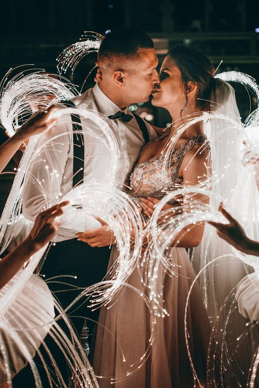 LED Fiber Wands For Wedding Exit Ideas/Wedding send-off ideas not sparklers - If you say i do