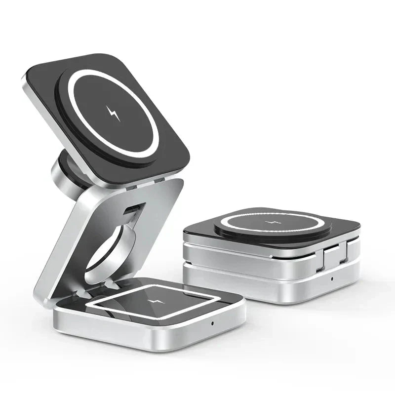 Foldable 3-in-1 Wireless Charging Dock for Phone, Watch, and Earbuds