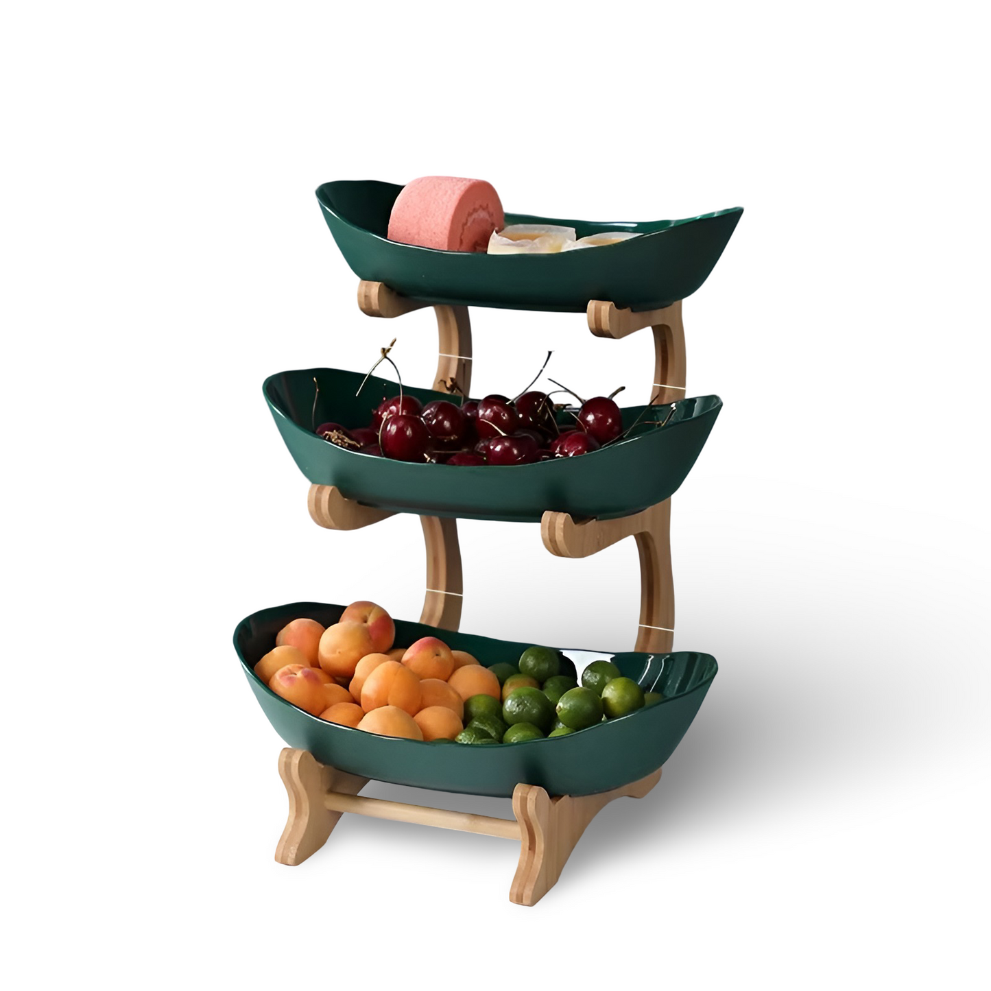Multi-Tiered Wooden Fruit Bowl for Kitchen Organization