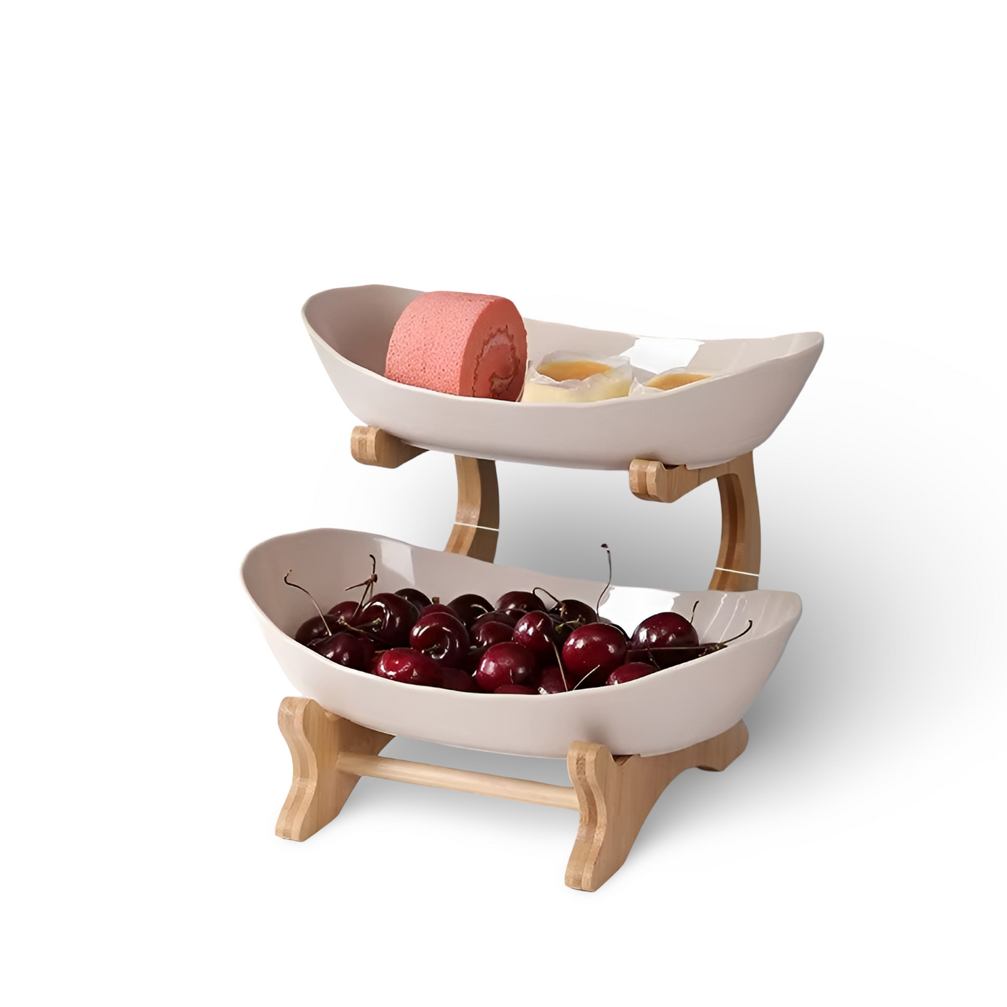 Multi-Tiered Wooden Fruit Bowl for Kitchen Organization