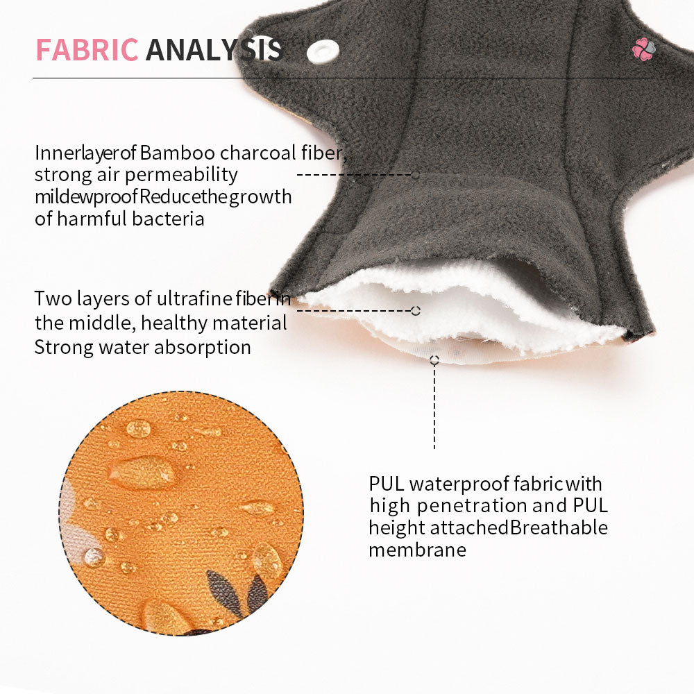 Reusable Stay-Dry Leakage & Period Pads-5 Pack