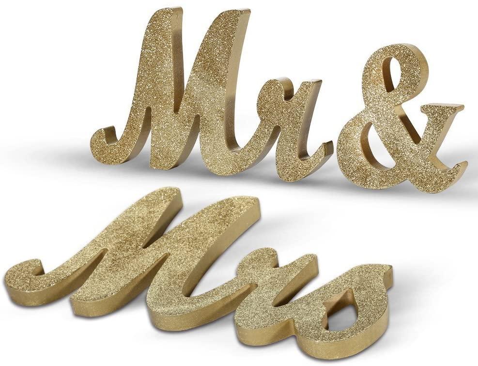Vintage Style Mr and Mrs Sign Mr & Mrs Wooden Letters Rustic Wedding Signs for Wedding Table, Photo Props, Rustic Wedding Decorations - If you say i do