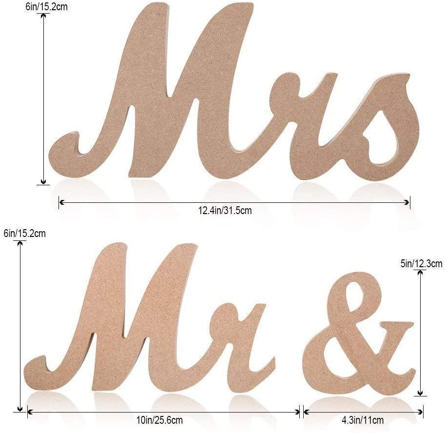 Vintage Style Mr and Mrs Sign Mr & Mrs Wooden Letters Rustic Wedding Signs for Wedding Table, Photo Props, Rustic Wedding Decorations - If you say i do